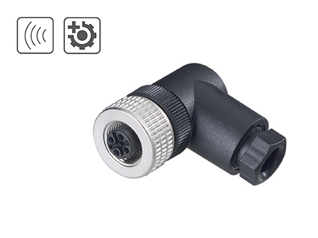 Female connector M12-A 5pol angled